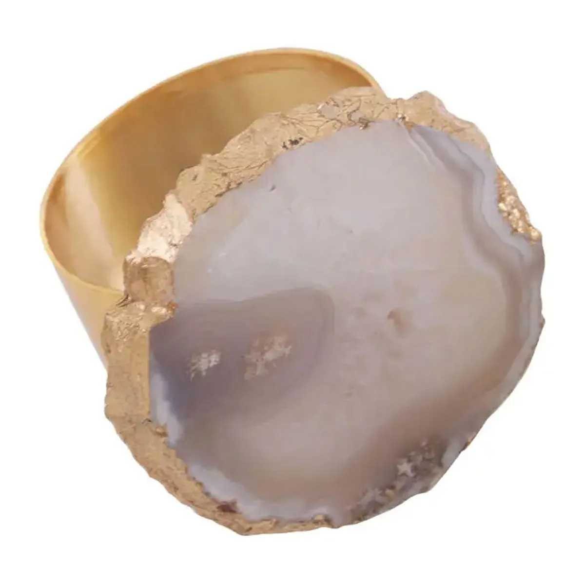 Agate Gold Napkin Rings - Set Of 4 Funky Chunky