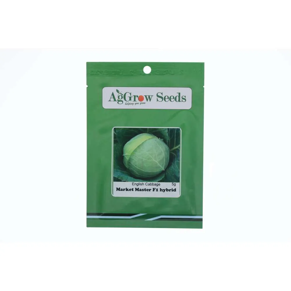 AgGrow English Cabbage (Gobi) Seeds Market Master F1 Hybrid 5g