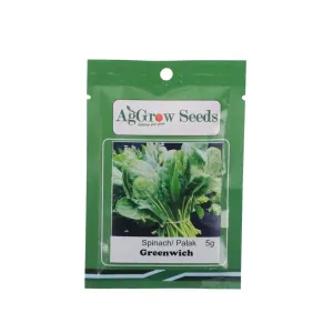 AgGrow Spinach (Palak) Seeds Greenwich 5g