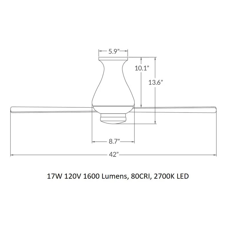 Altus 42 Inch Flush Mount LED Ceiling Fan