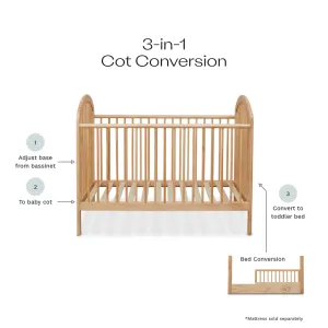 Archie Natural 3-in-1 Cot Conversion Bundle Mocka
