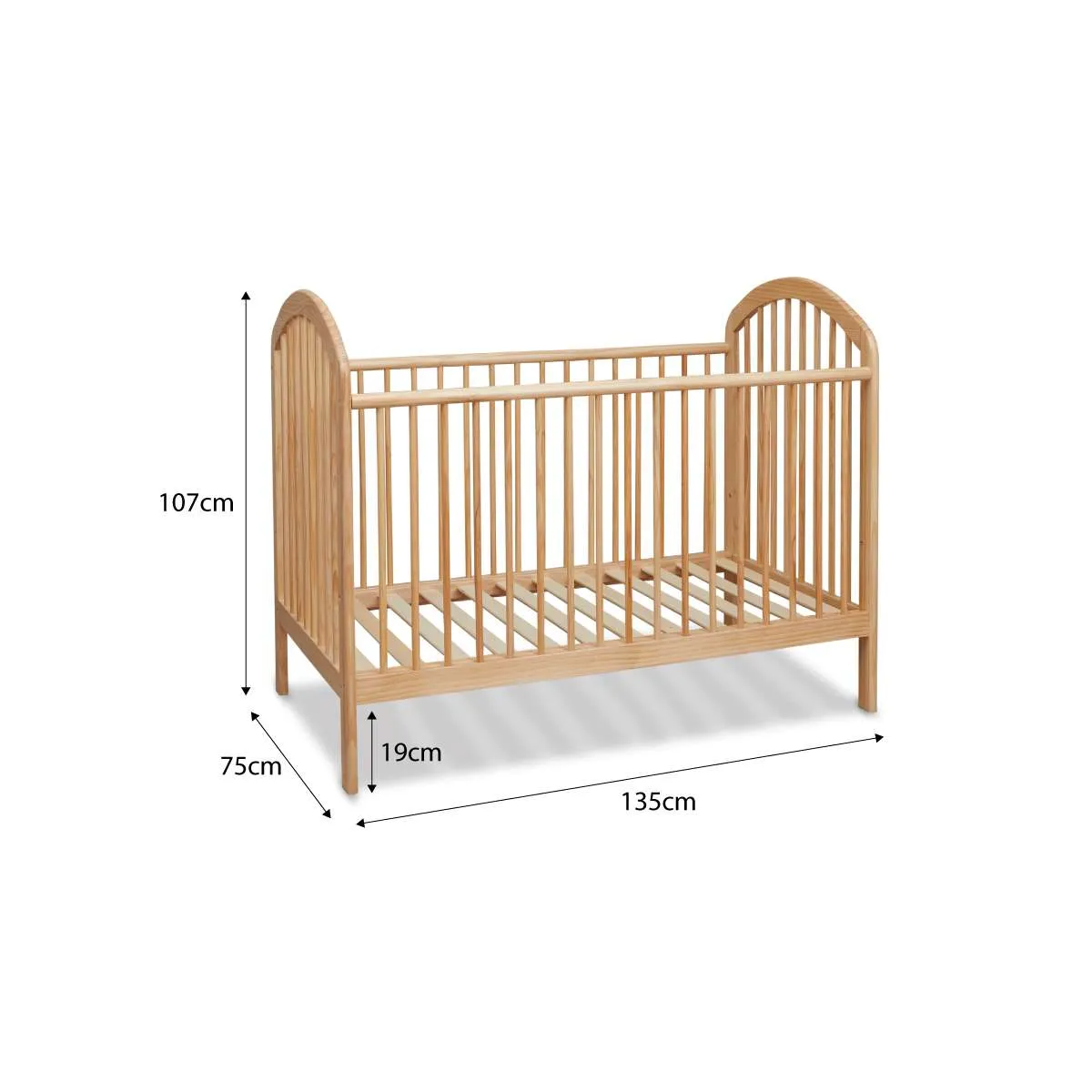 Archie Natural 3-in-1 Cot Conversion Bundle Mocka