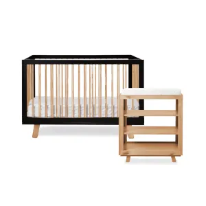Aspen Black Natural Four Piece Nursery Set Mocka