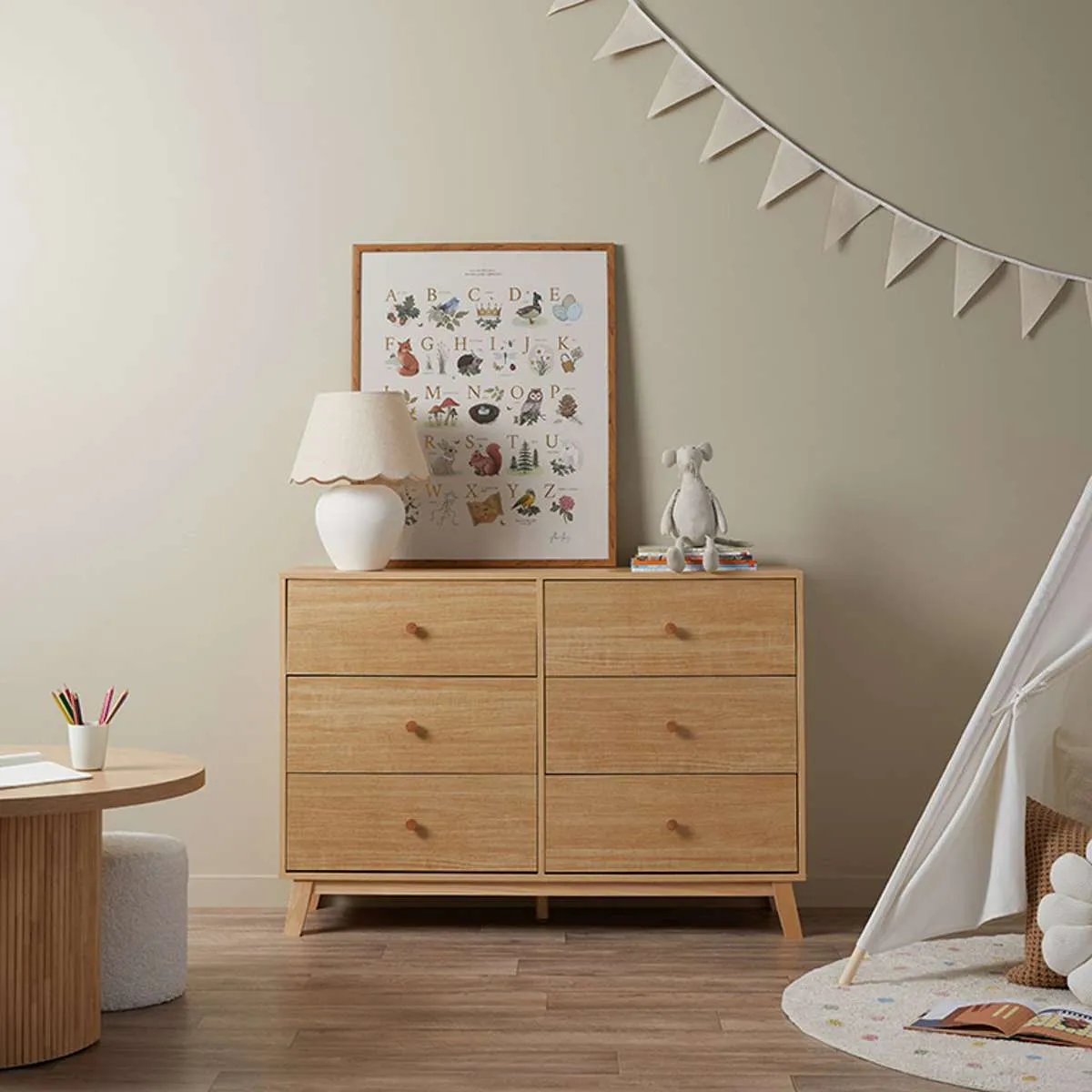 Aspen Black/Natural Six Piece Nursery Set Mocka