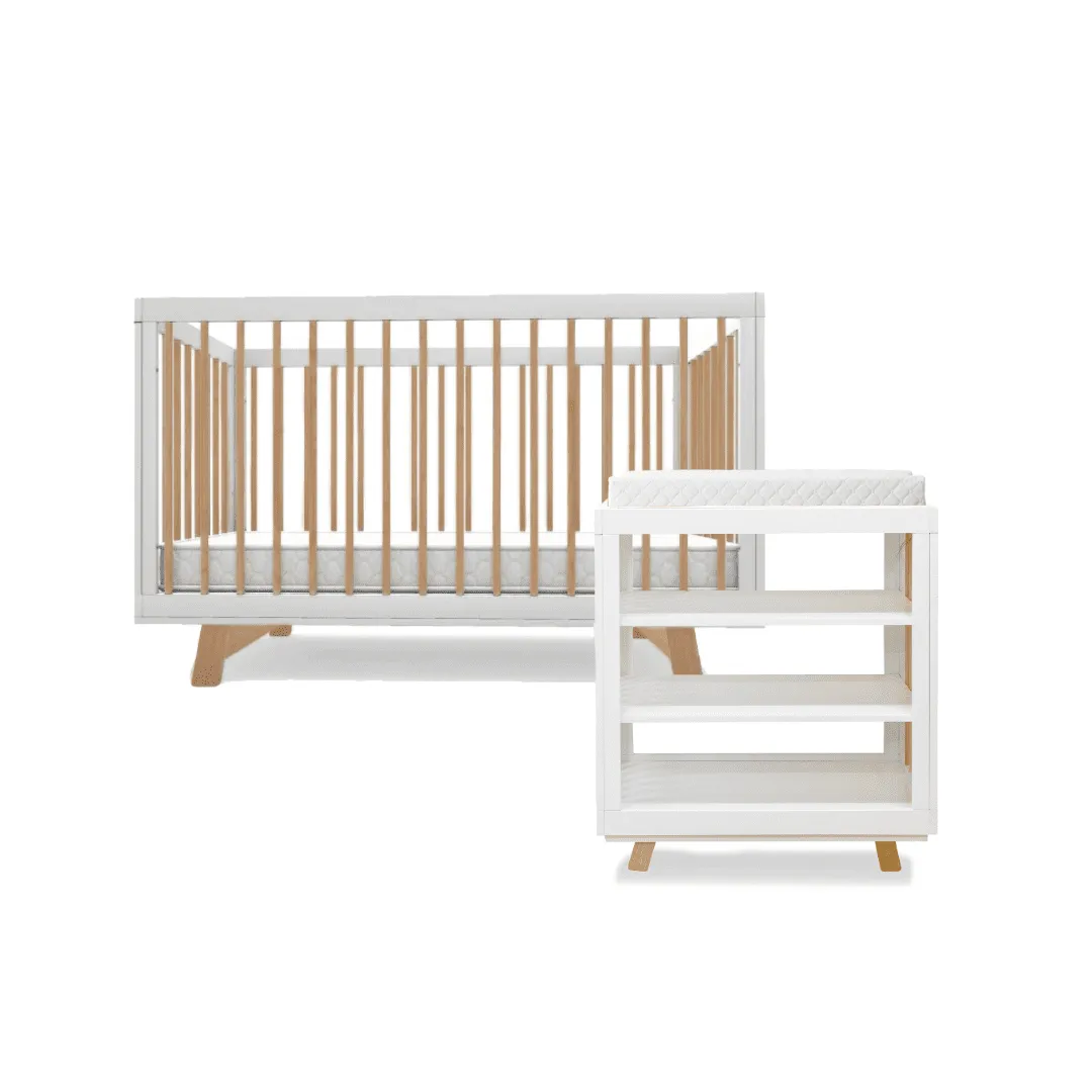 Aspen White Natural Four Piece Nursery Set Mocka