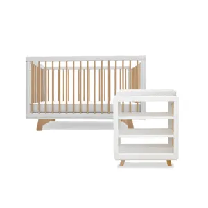 Aspen White Natural Four Piece Nursery Set Mocka
