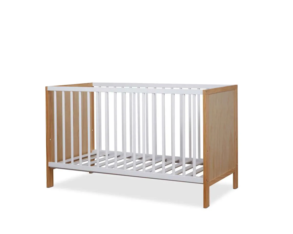 Aspiring Classic Cot - White/Natural Mocka
