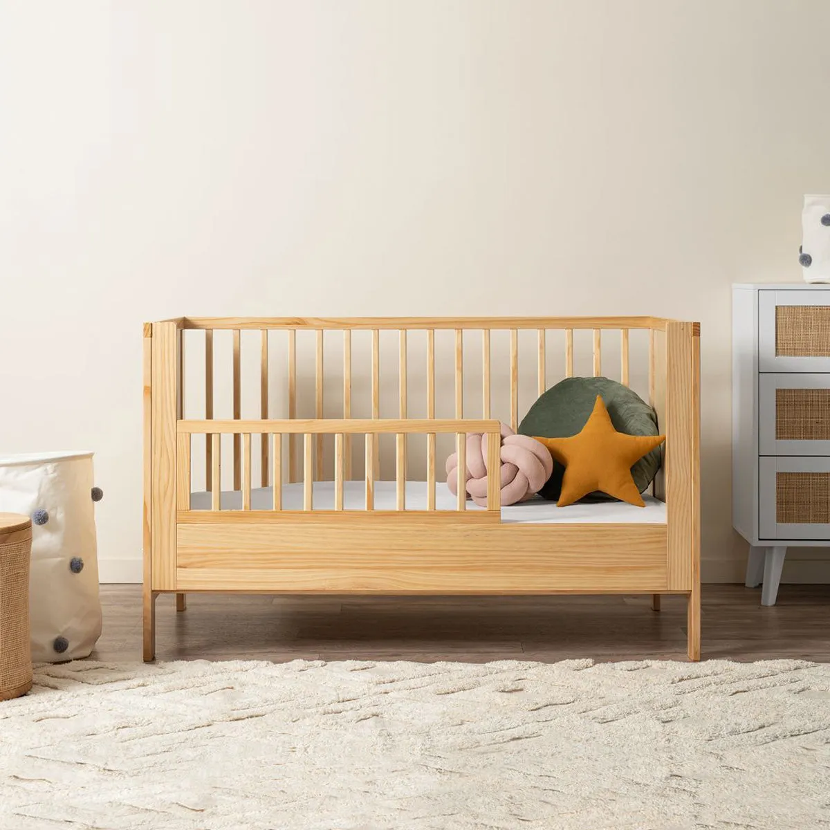 Aspiring Cot Toddler Bed Half Frame - Natural Mocka