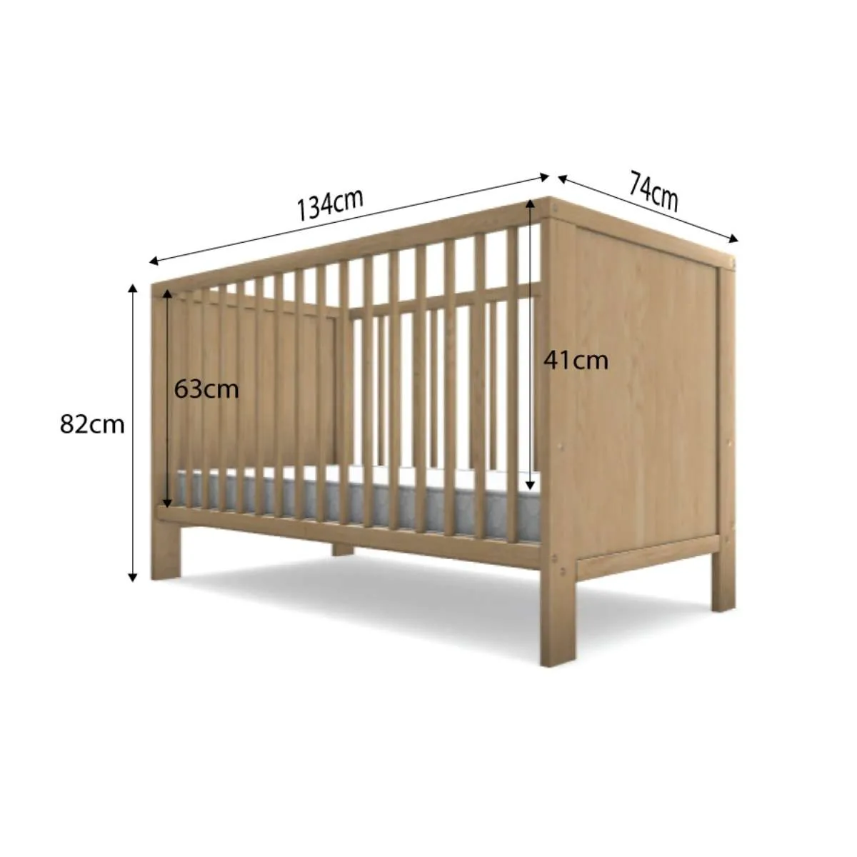 Aspiring Natural 3-in-1 Cot Conversion Bundle Mocka