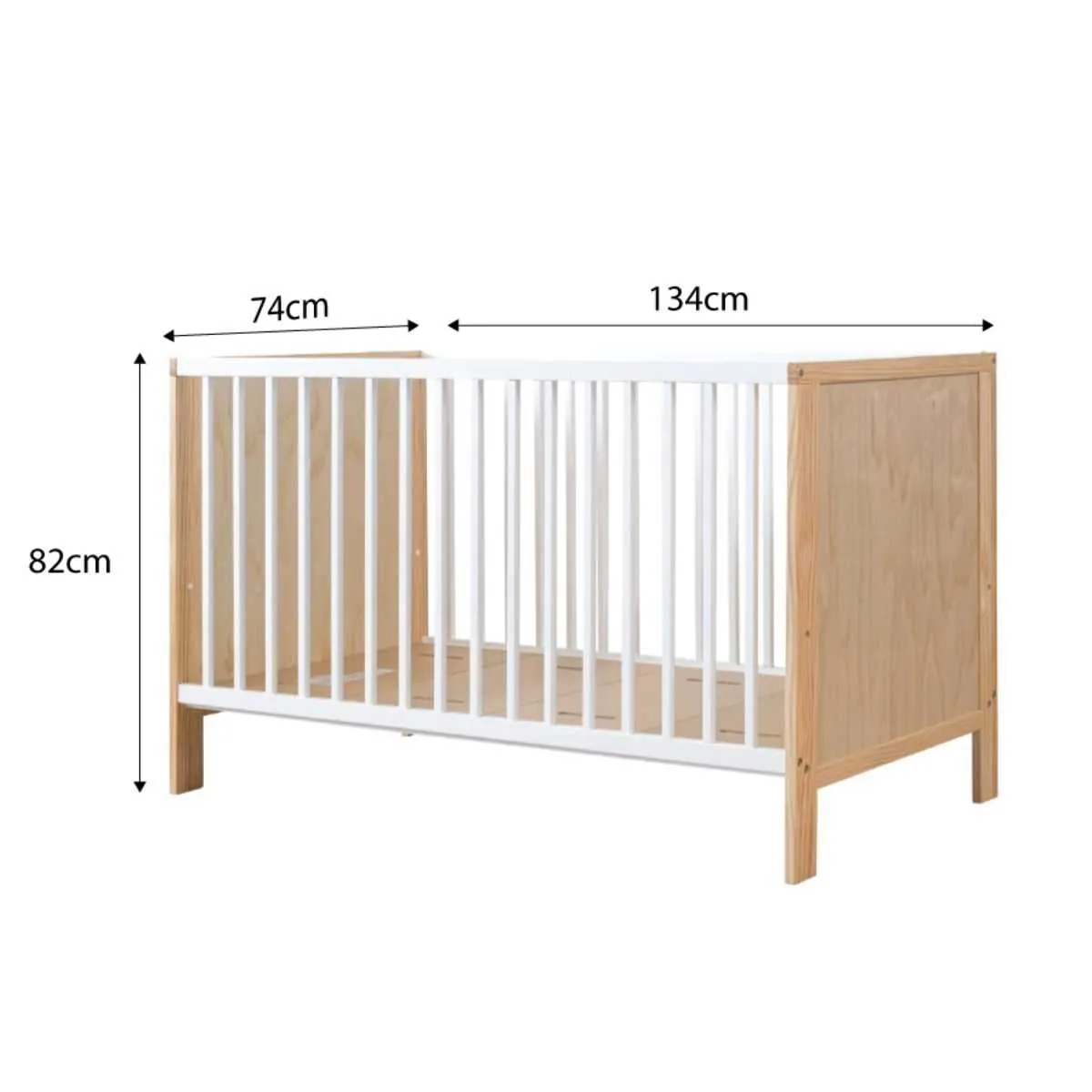 Aspiring White/Natural 3-in-1 Cot Natural Conversion Bundle Mocka