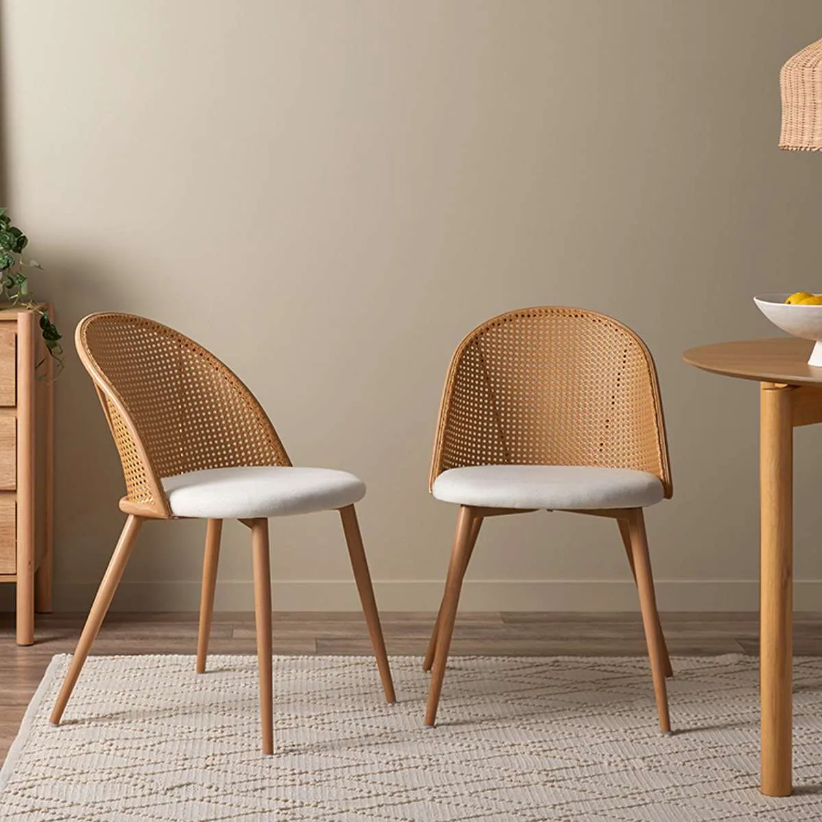 Avila Dining Chair - Natural Set of Four Bundle Mocka