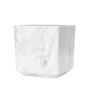 Bellan Cubic Planter Marbled White Indoor 35 x 35 x 35cm