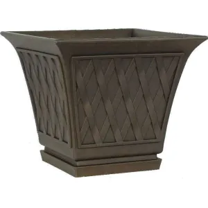 Bellan Lattice Square Planter Empire Brown 40 x 40 x 34cm