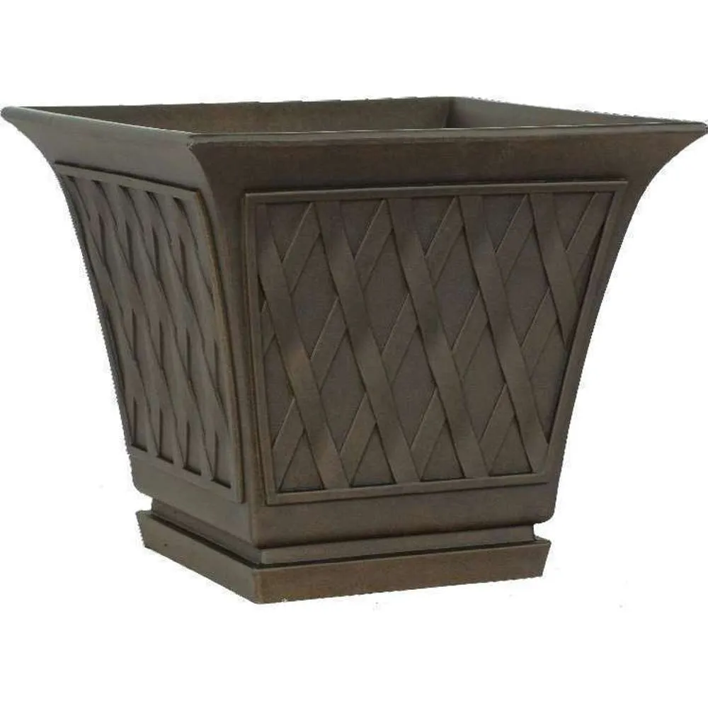 Bellan Lattice Square Planter Empire Brown 40 x 40 x 34cm