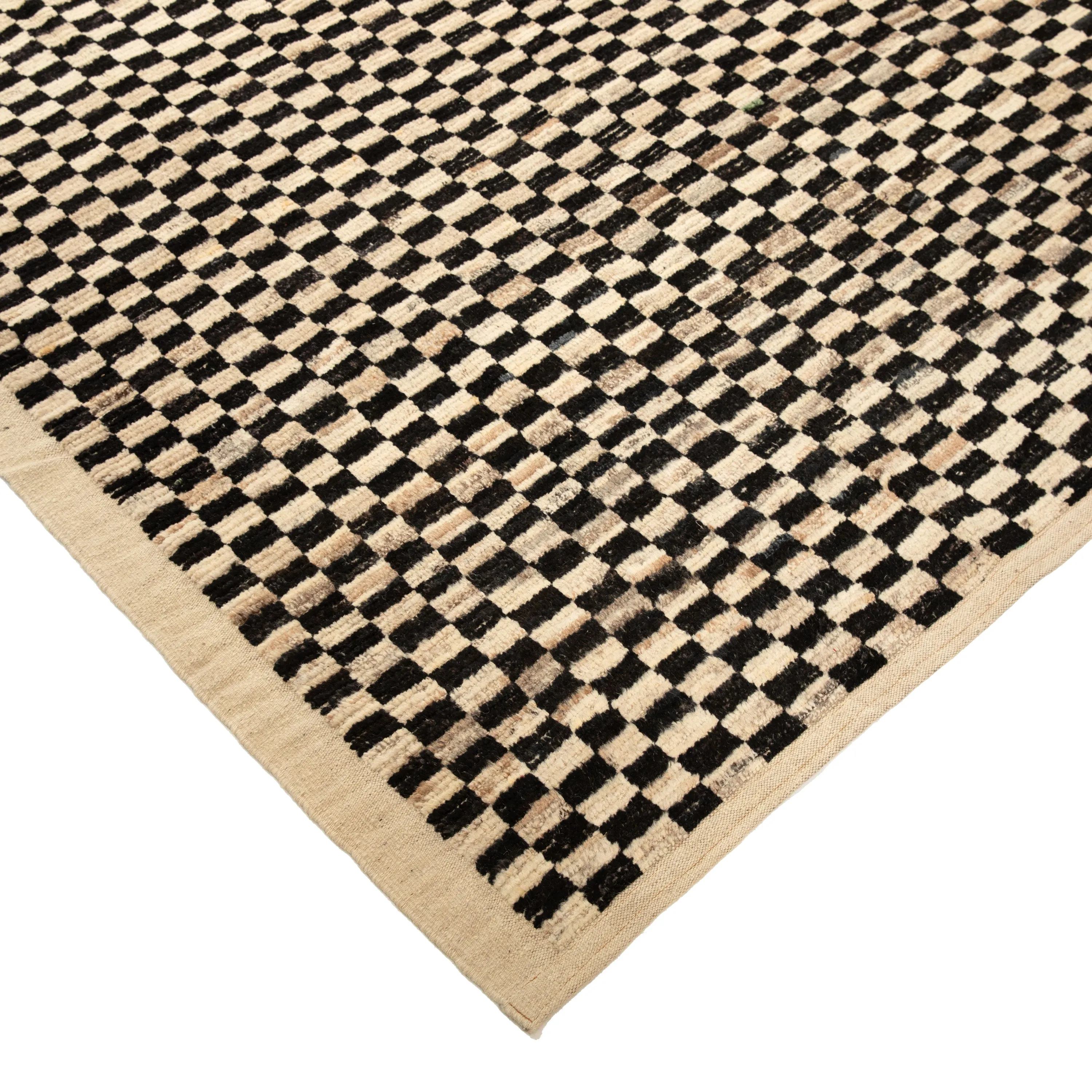 Black & White Zameen Transitional Wool Rug - 9'3" x 12'2"