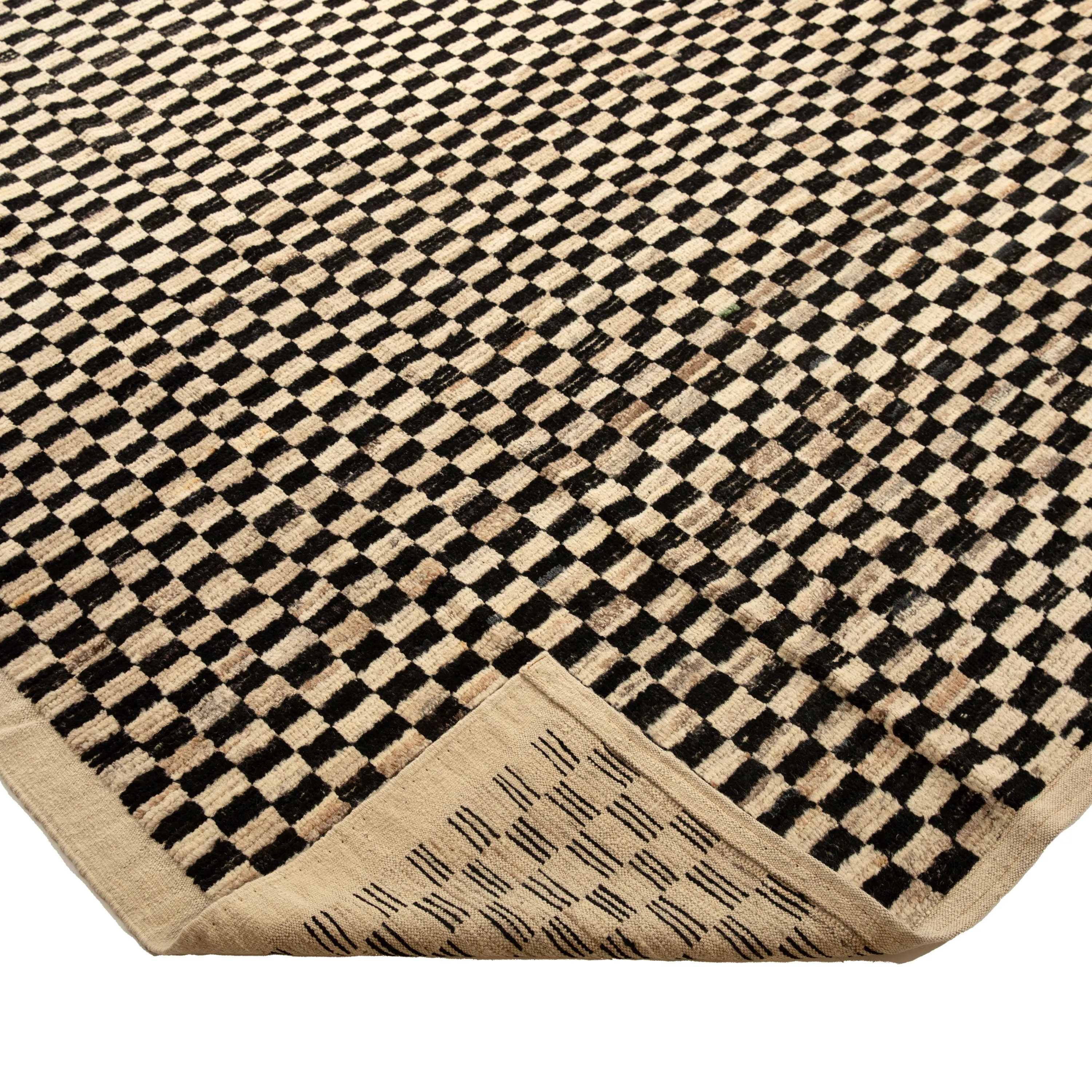 Black & White Zameen Transitional Wool Rug - 9'3" x 12'2"