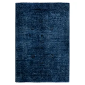 Blue Overdyed Wool Rug - 6'3" x 9'4"