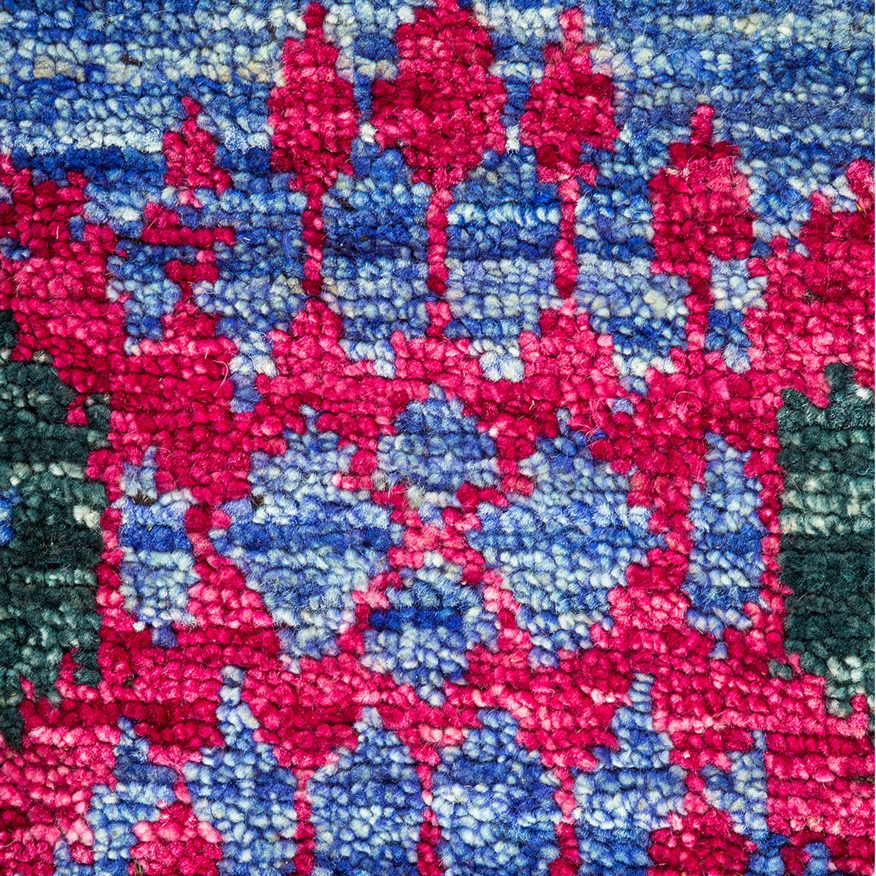 Blue Traditional Wool Runner - 4' 1" x 10' 1"