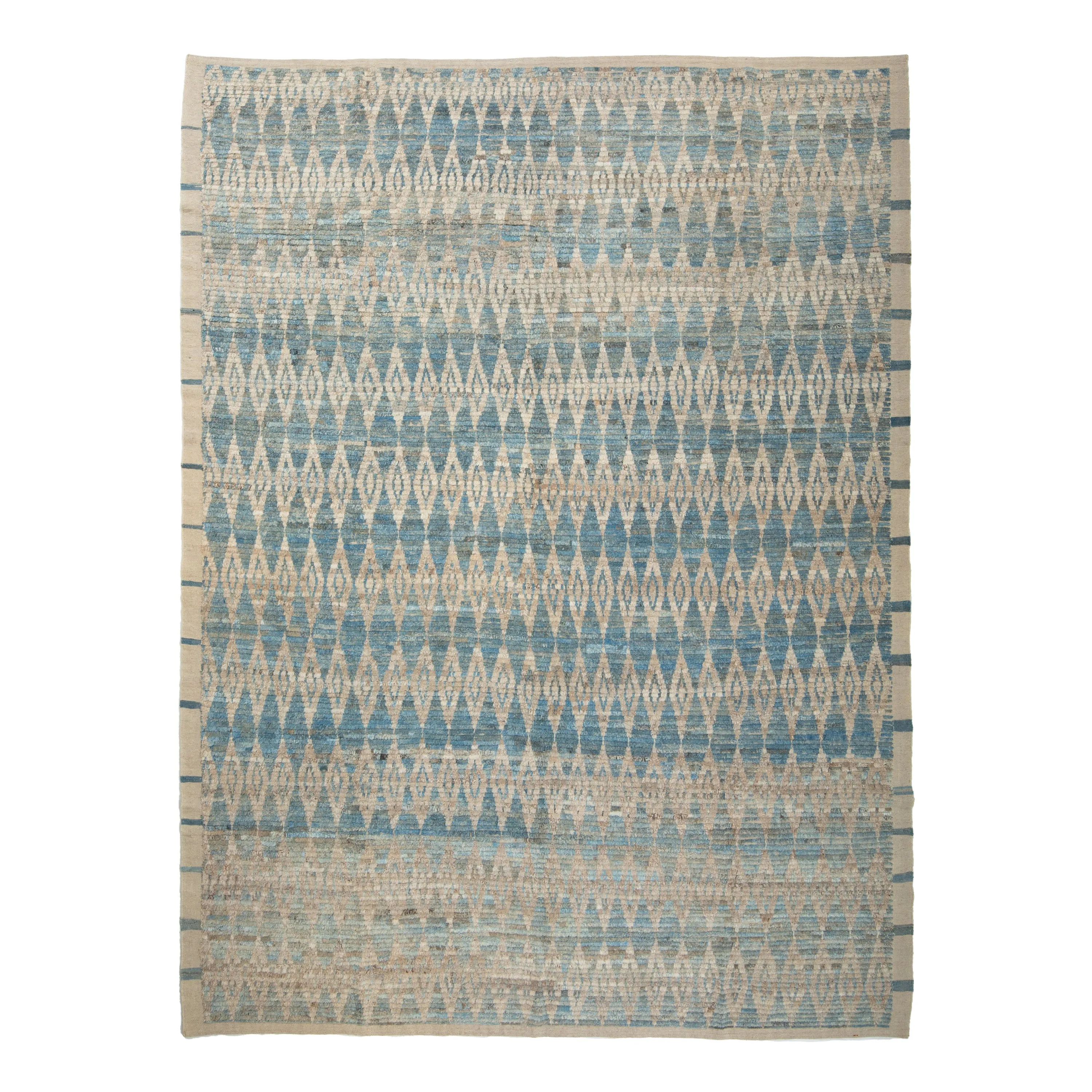 Blue Zameen Transitional Wool Rug - 9'4" x 12'1"