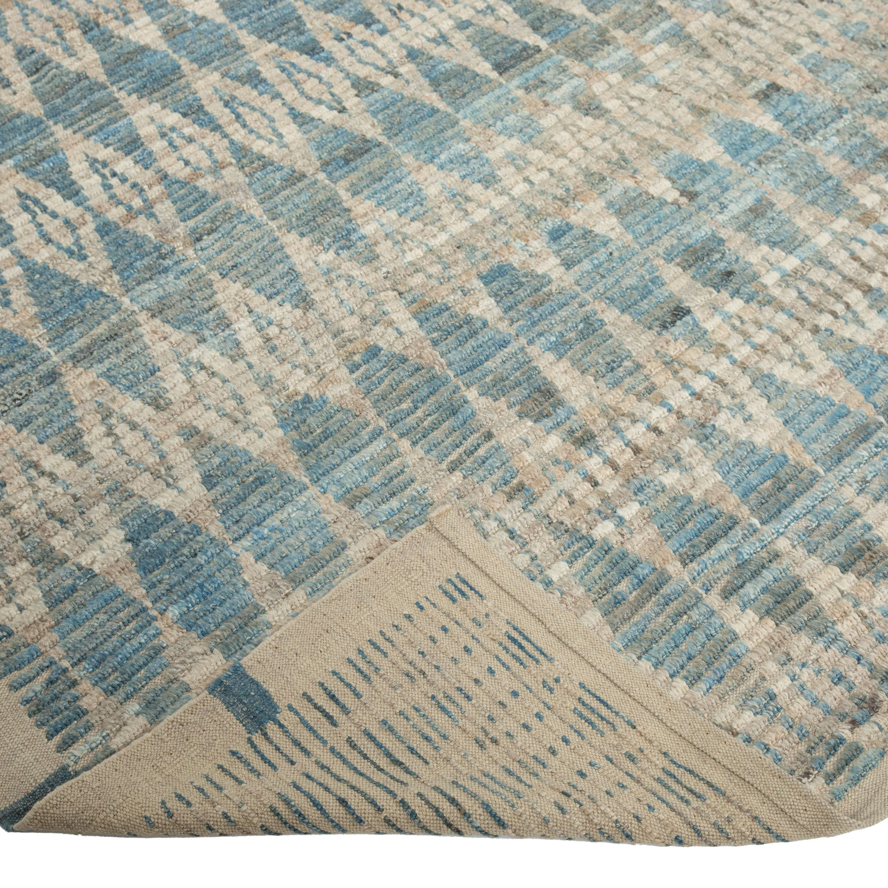 Blue Zameen Transitional Wool Rug - 9'4" x 12'1"