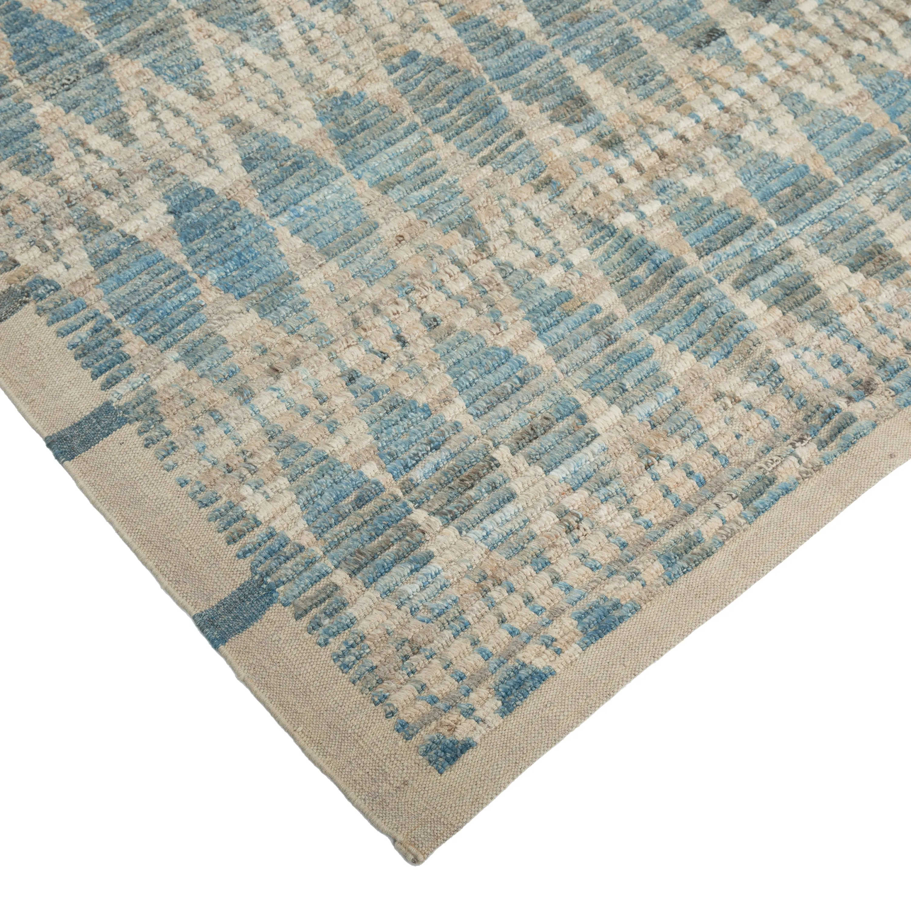 Blue Zameen Transitional Wool Rug - 9'4" x 12'1"