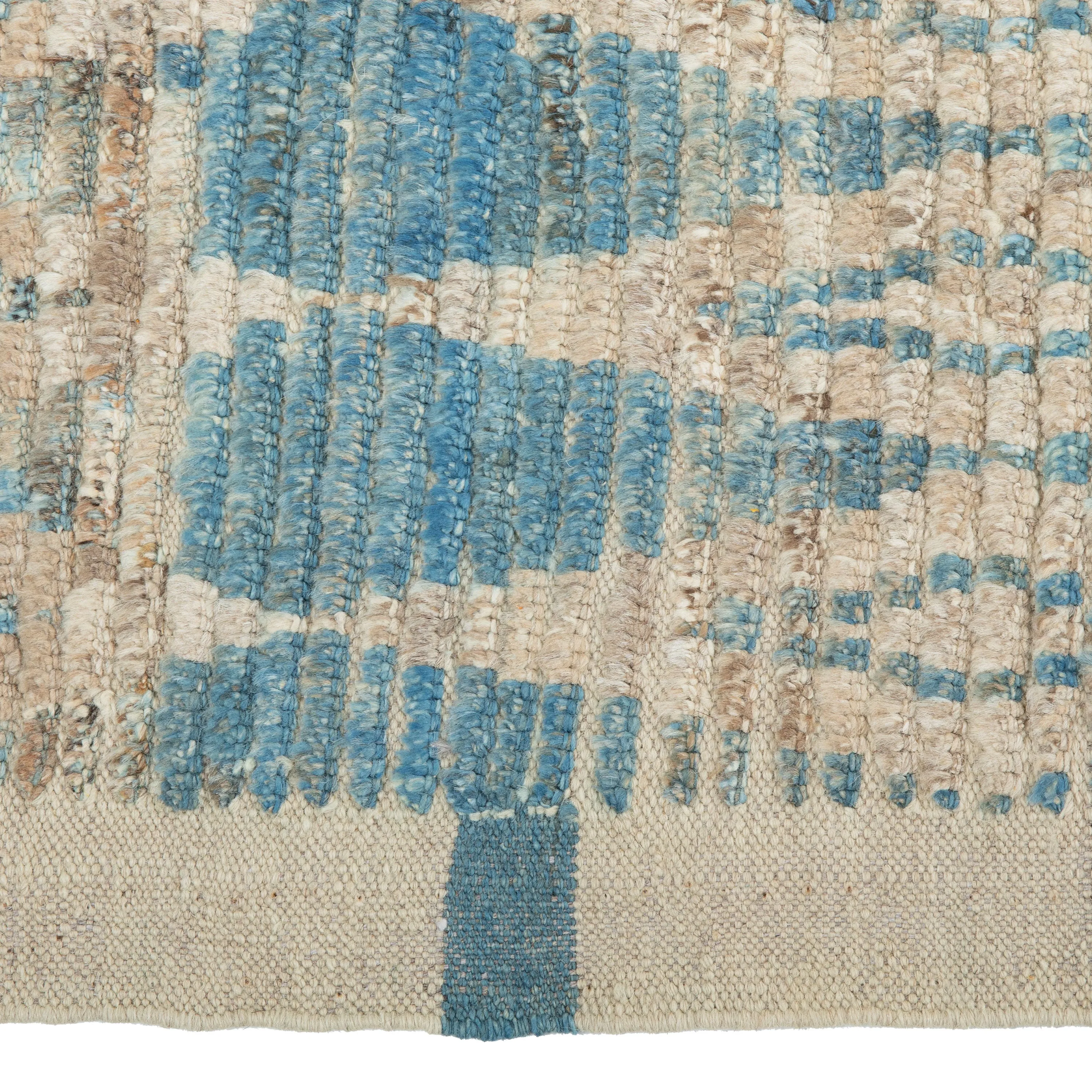 Blue Zameen Transitional Wool Rug - 9'4" x 12'1"