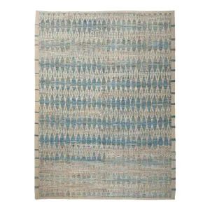 Blue Zameen Transitional Wool Rug - 9'4" x 12'1"