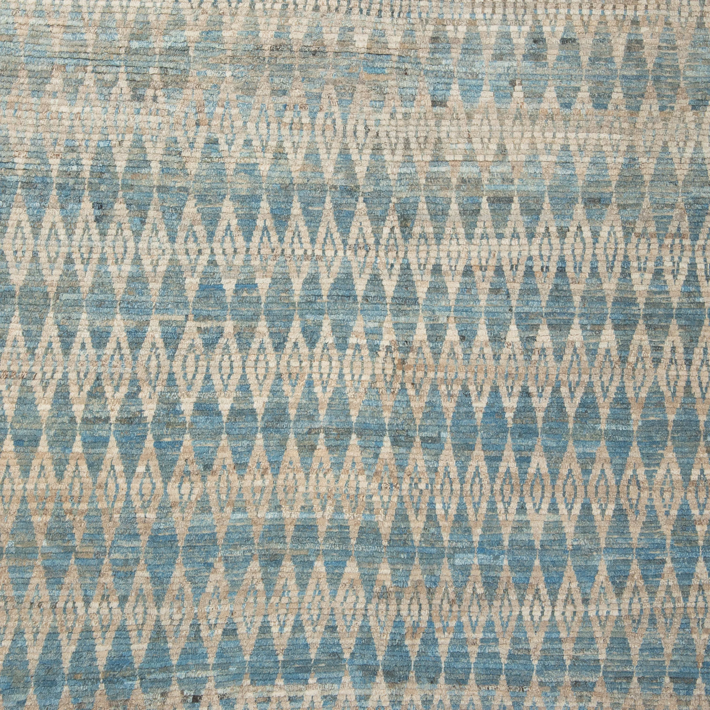 Blue Zameen Transitional Wool Rug - 9'4" x 12'1"