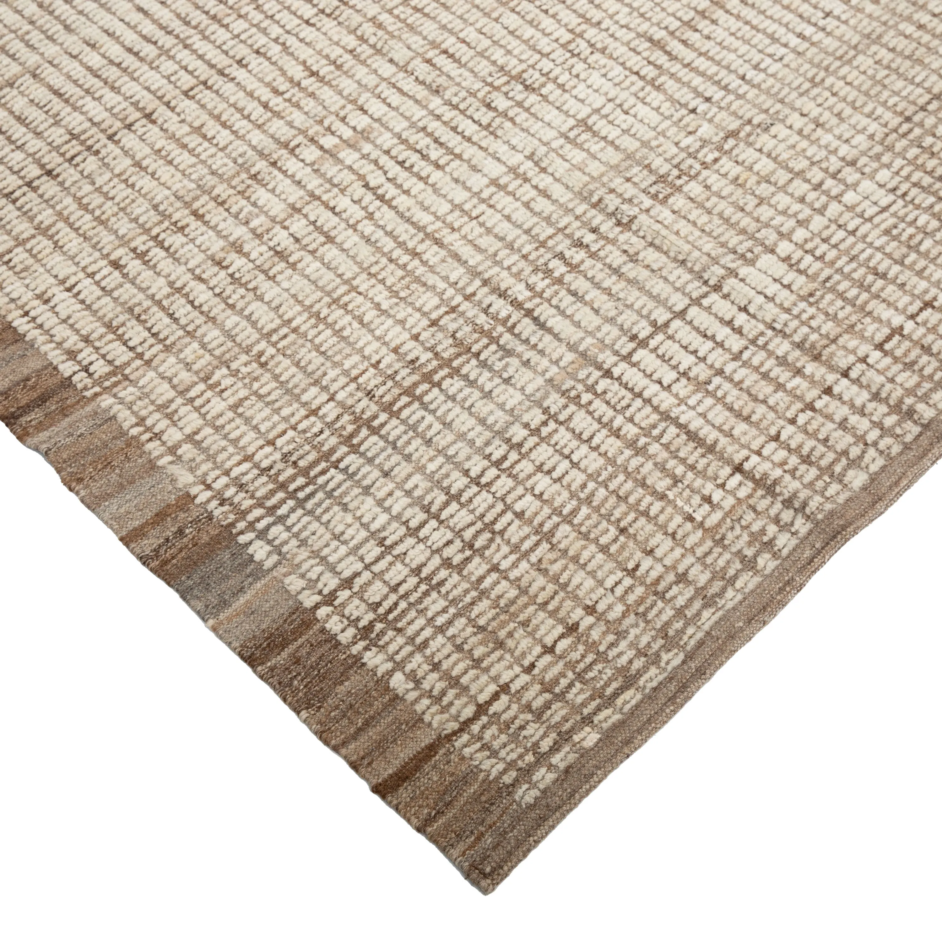 Brown Zameen Transitional Wool Rug - 9' x 10'9"