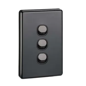 Classic 3 Gang Switch 10A Matt Black