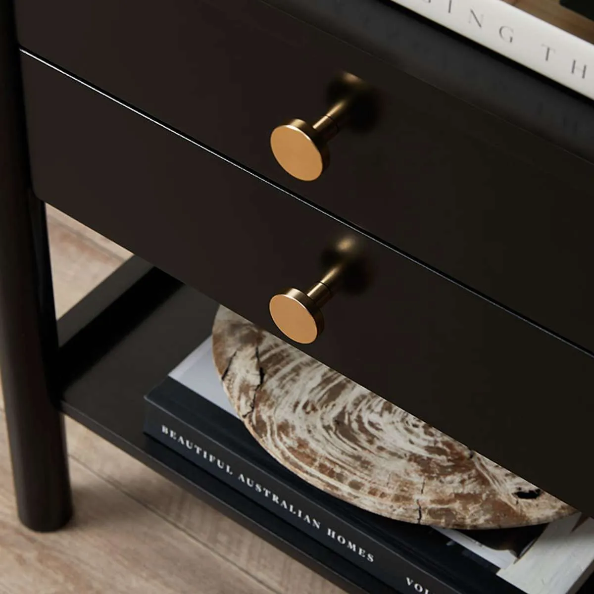 Delaney Bedside Table - Black Mocka