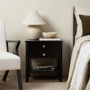 Delaney Bedside Table - Black Mocka