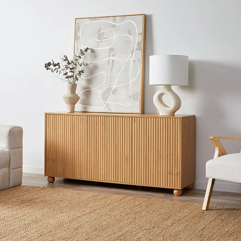 Deven Ball Feet Buffet - Natural Mocka