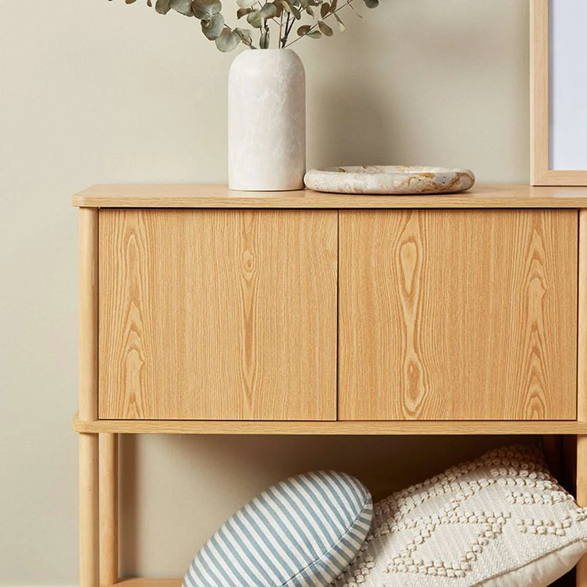 Eden Low Shelf With Storage - Natural Mocka
