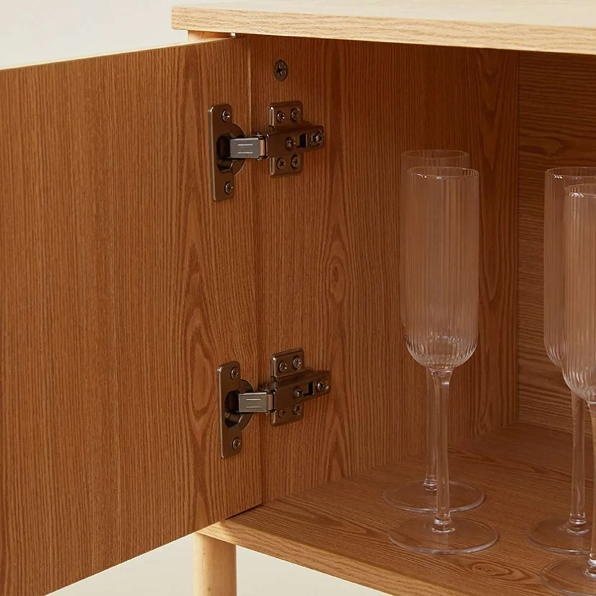 Eden Low Shelf With Storage - Natural Mocka