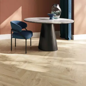 Essence Warm Chevron Wood-Effect Porcelain Tile 9x50cm Matt