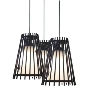Fantasy Liam 3 Pendant Wood Finish Light
