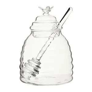 Glass Honey Jar With Dipper Funky Chunky