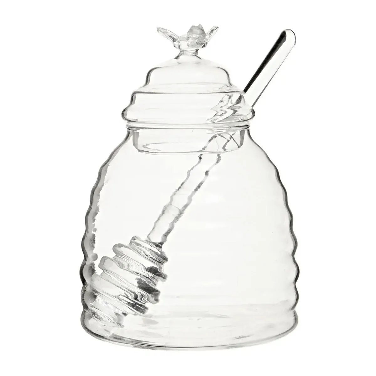 Glass Honey Jar With Dipper Funky Chunky