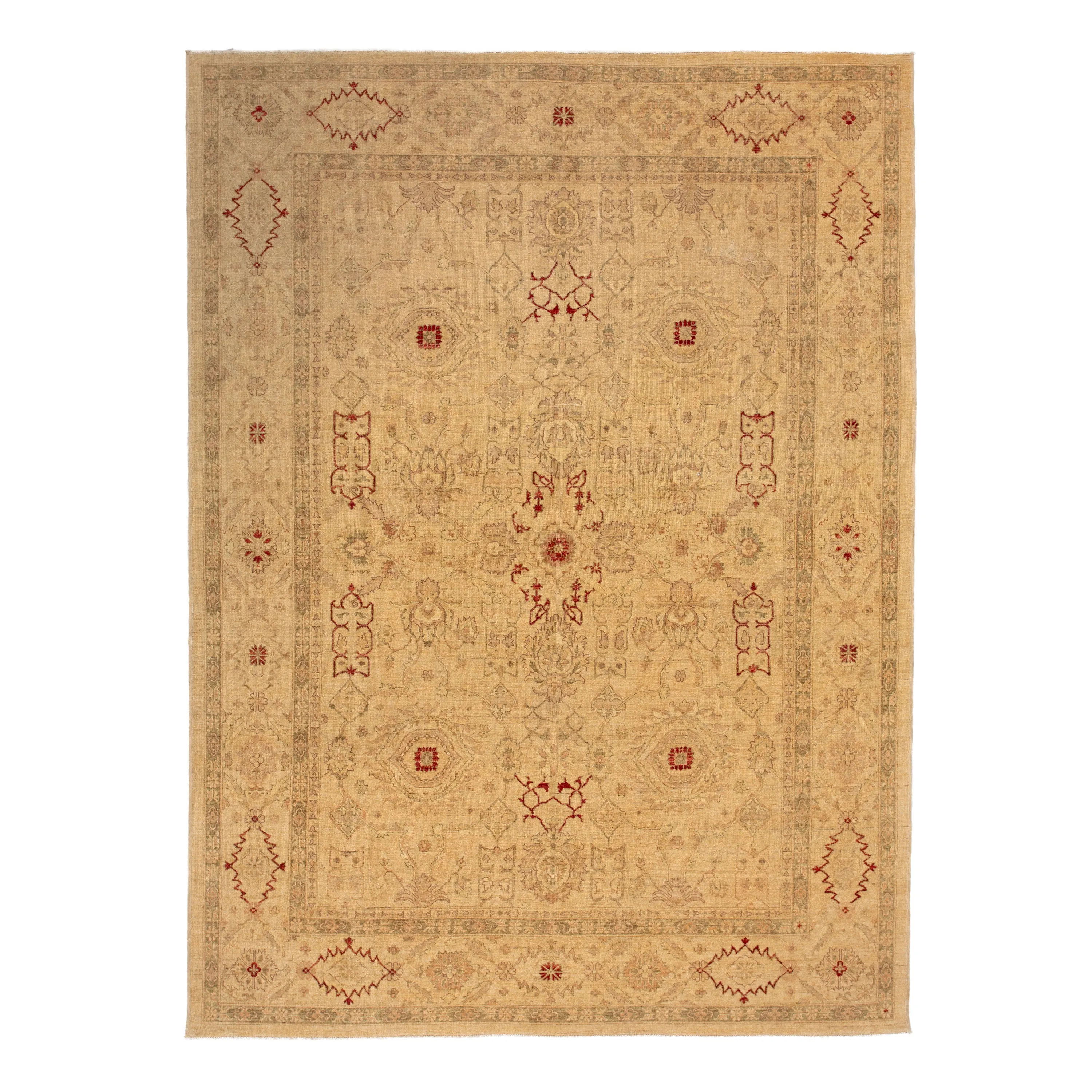 Gold Traditional Wool Rug - 8'3" x 11'8"