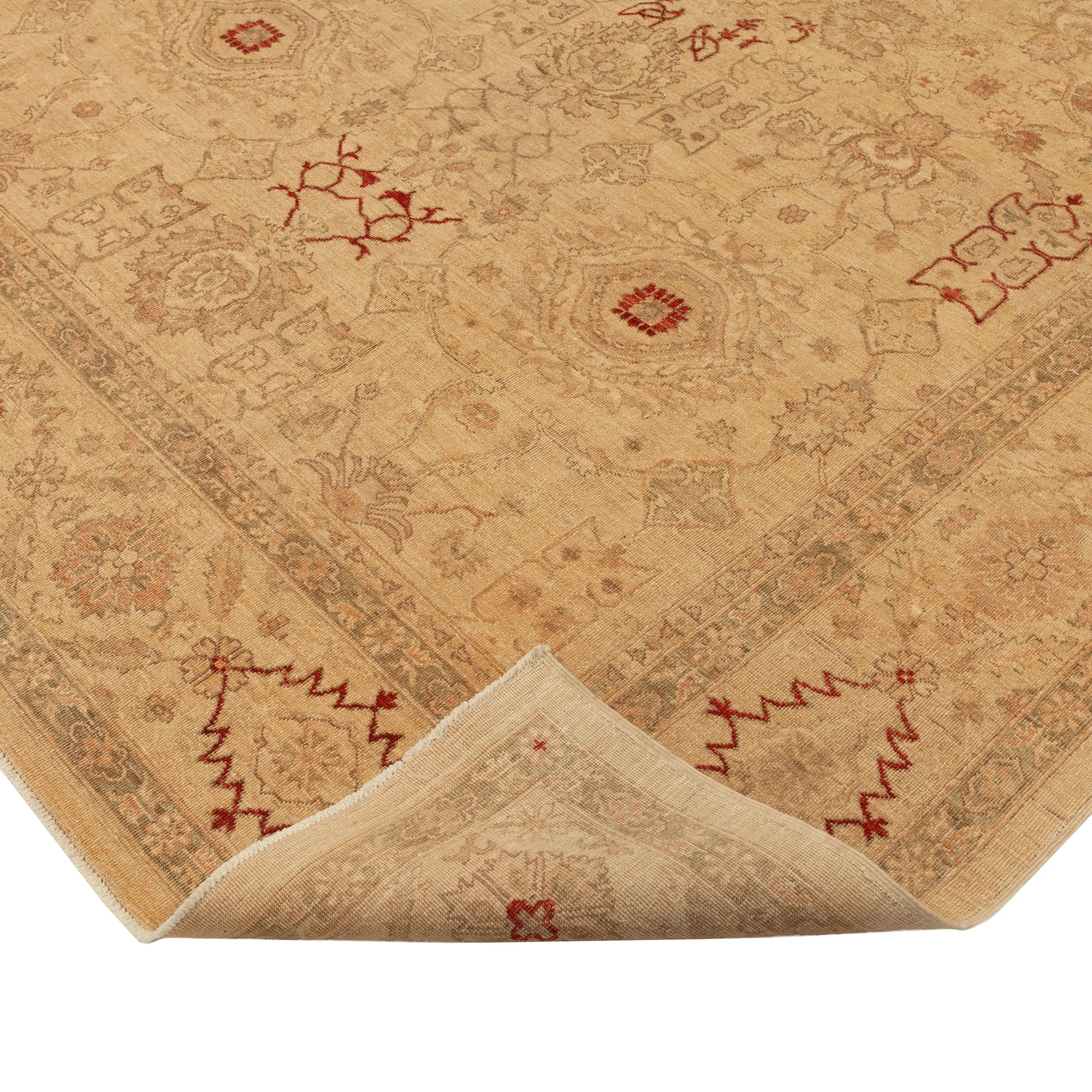 Gold Traditional Wool Rug - 8'3" x 11'8"