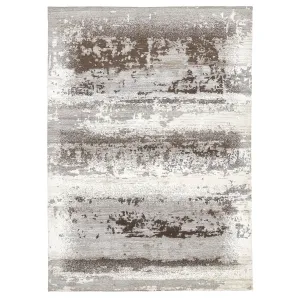 Grey Modern Wool Silk Blend Rug - 8'10" x 12'5"