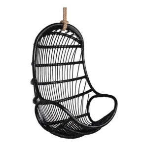 Hanging Rattan Chair | Black Zoco Home