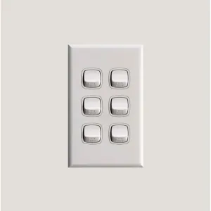 HPM 6 Gang Switch 10A White