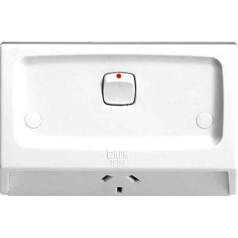 HPM Switch Weatherproof 10A Single P/Point **