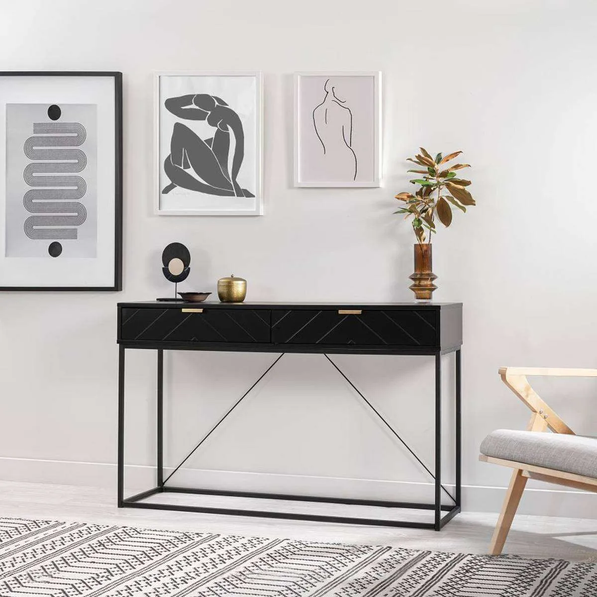 Inca Console Table - Black Mocka