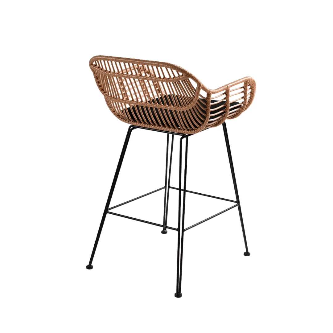 Jaipur Bar Stool w/armrests | Black 58x56x95cm Zoco Home