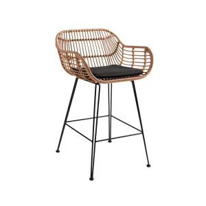 Jaipur Bar Stool w/armrests | Black 58x56x95cm Zoco Home