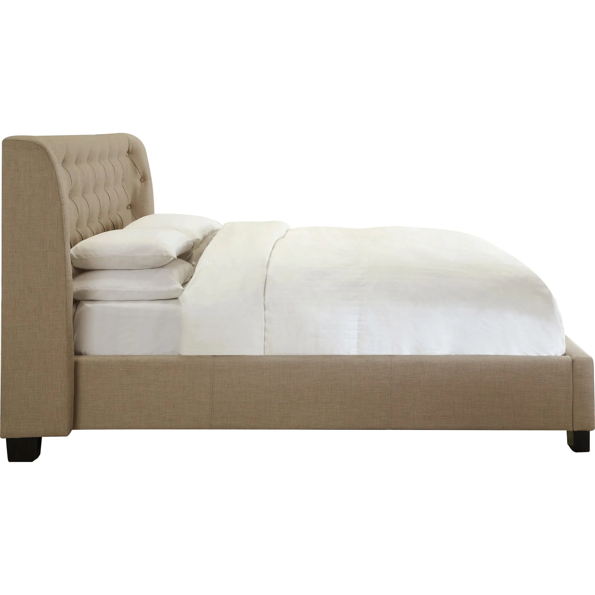Levi Tufted Platform Bed in Toast Linen Modus