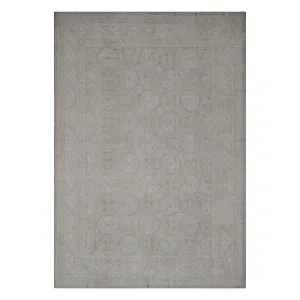 Light Blue Traditional Wool Rug - 8' x 10'7"